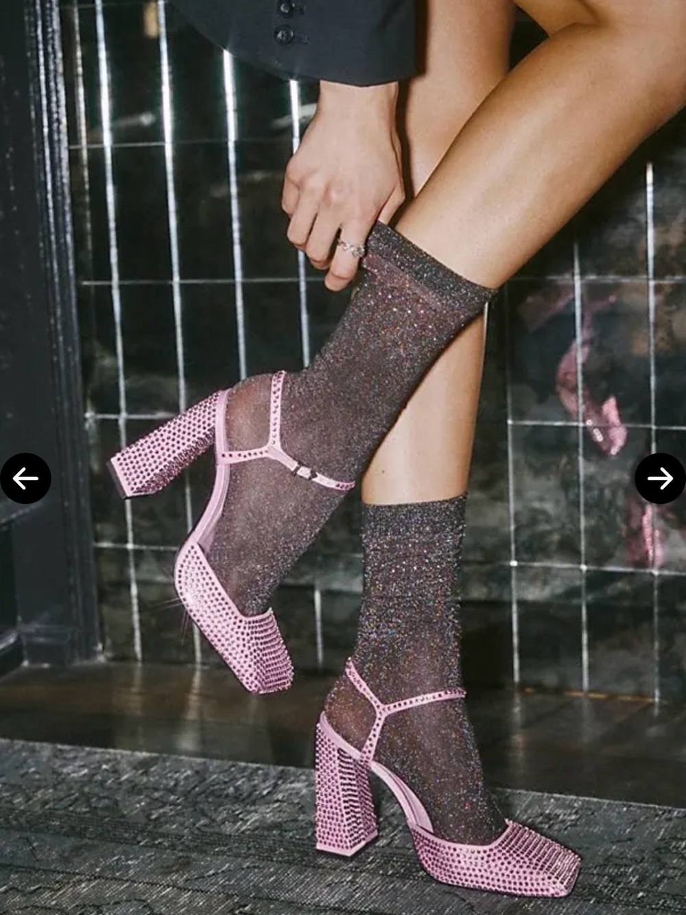 SCHUTZ Pink Studded Block Heel Sandals